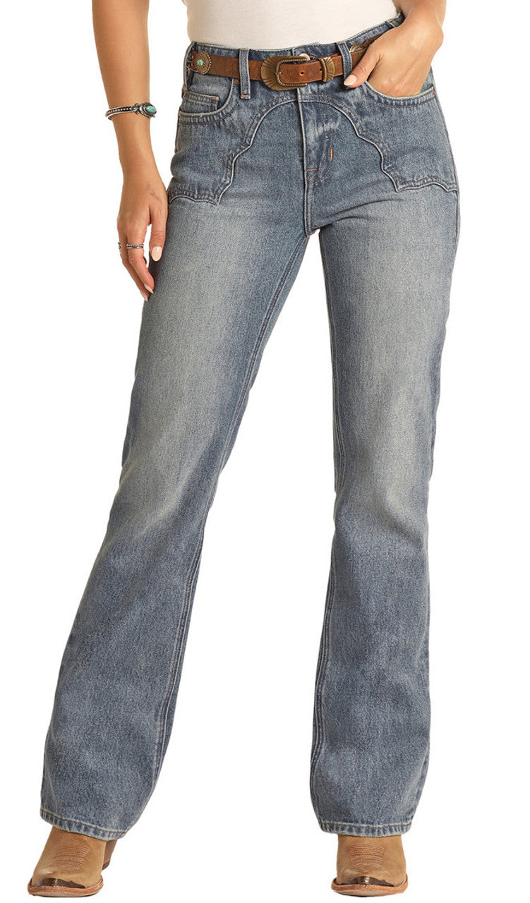 High Rise Stretch Bootcut Jeans (BW4HD02953)