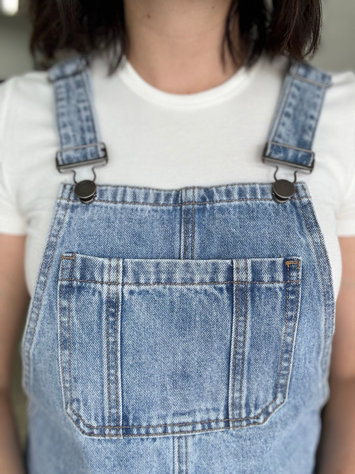 Vianna Pinafore -  Light Wash Denim