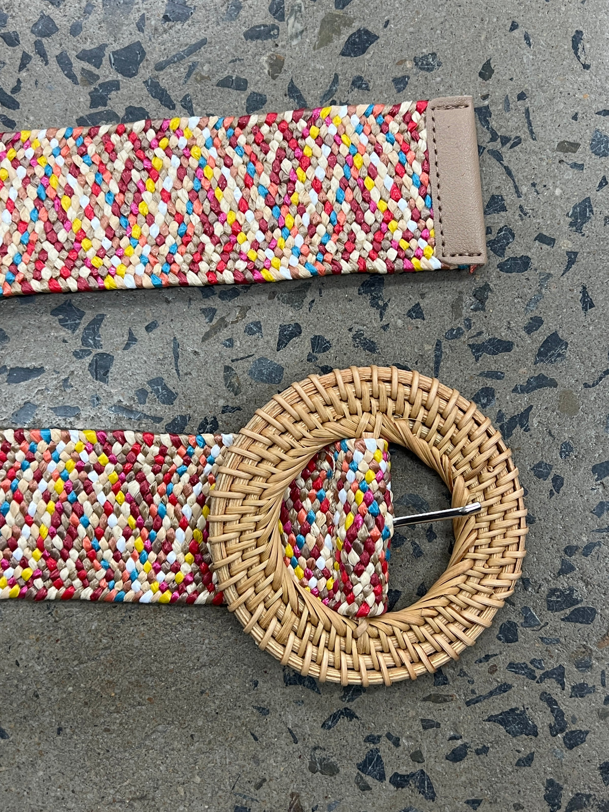 Boutique Belt - Rattan Buckle (Vivid Multicolour)