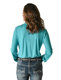 Cowgirl Tuff Pullover Arena Shirt - Turquoise