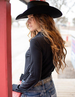 Cowgirl Tuff Pullover Arena Shirt - Black