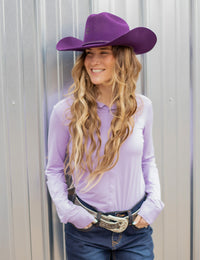 Cowgirl Tuff Pullover Arena Shirt - Lavender