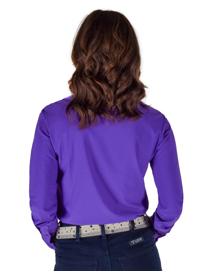 Cowgirl Tuff Pullover Arena Shirt - Purple