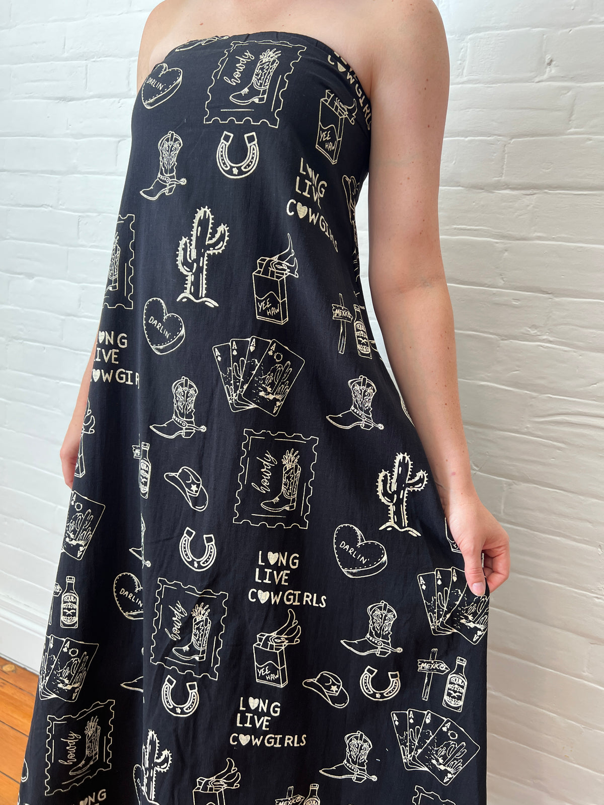 Jaylin Dress - Howdy Print (Black)