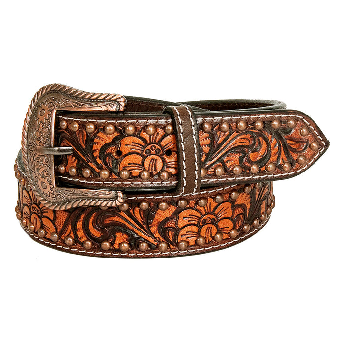 Western Belt - Dark Floral Stud