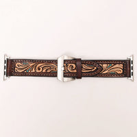 Leather Apple Watch Band - Turquoise Scroll