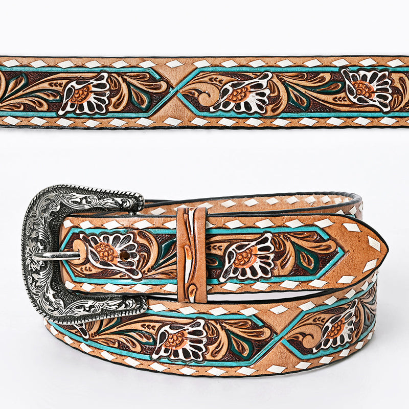 Western Belt - Floral Buckstitch