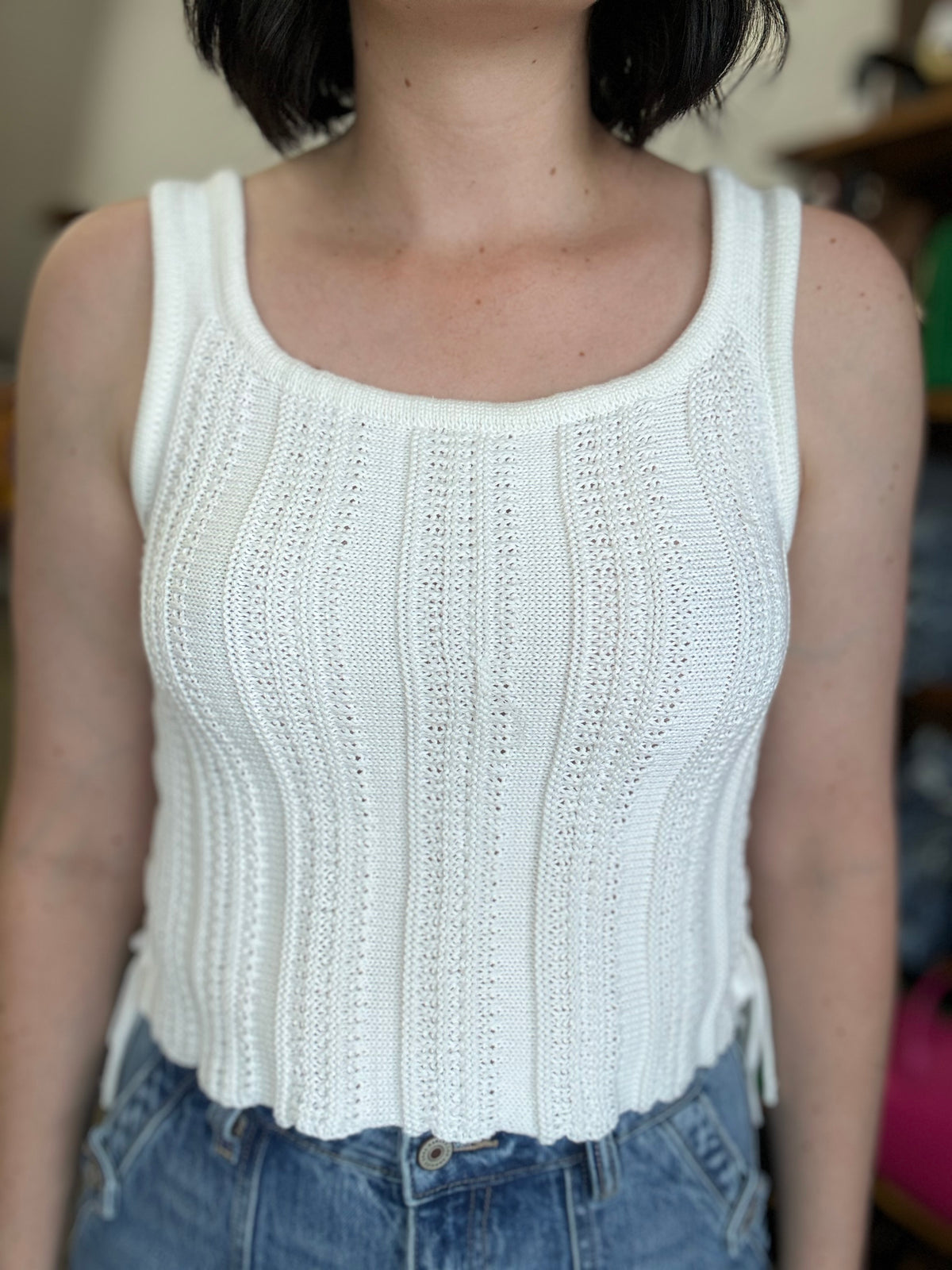 Erin Top - White Knit