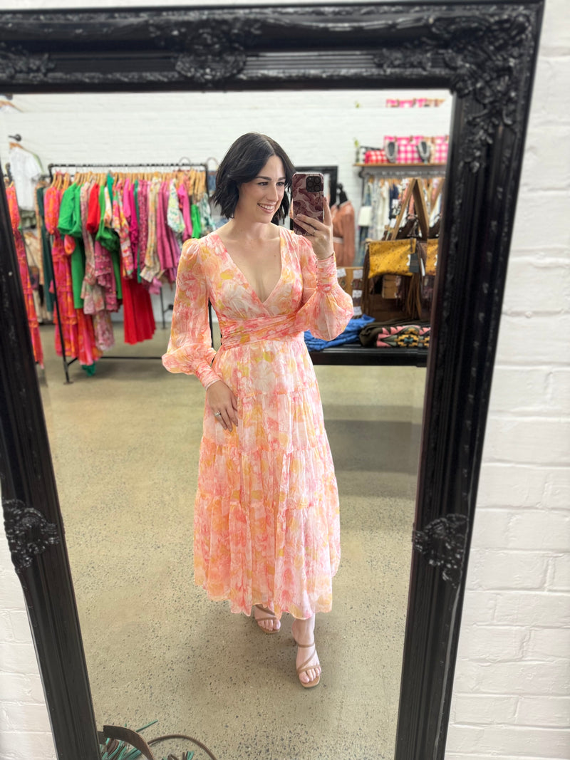 Tallulah Dress - Peach Floral