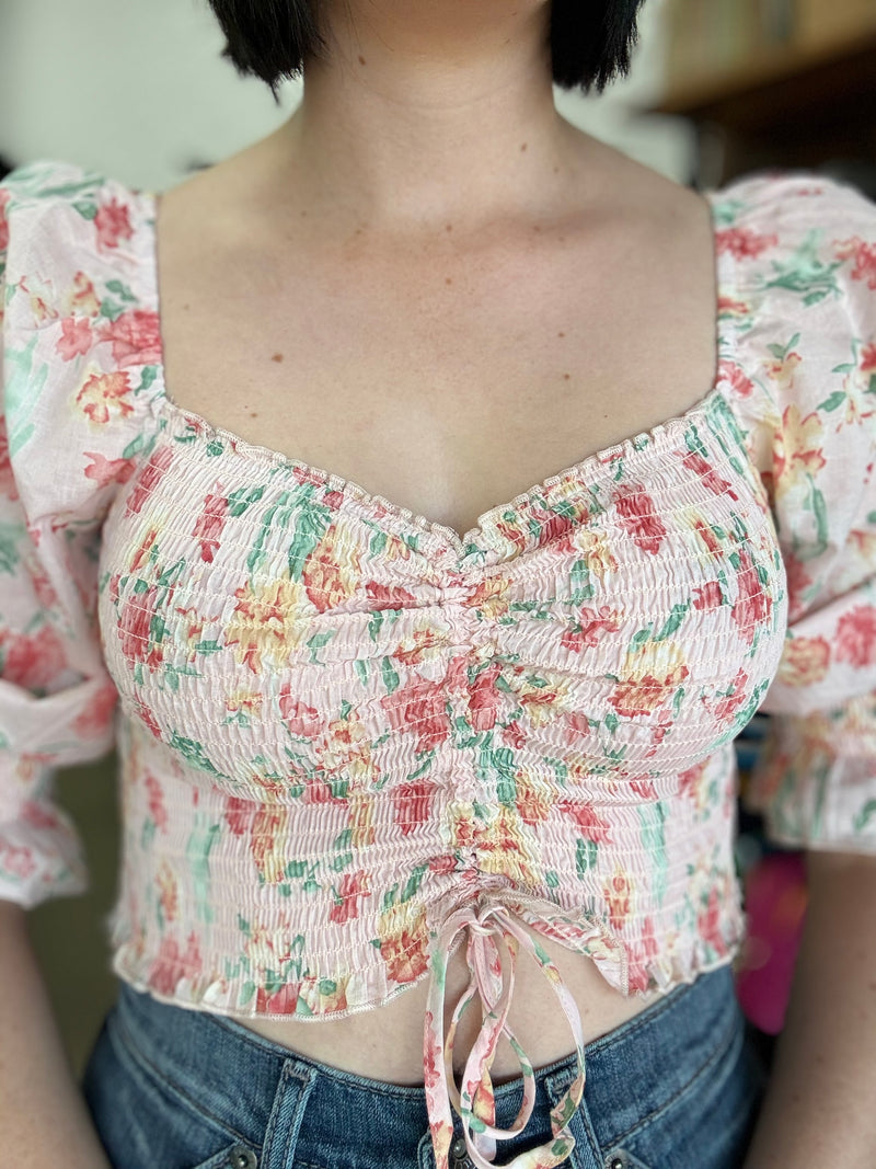 Addie Top - Pink Floral