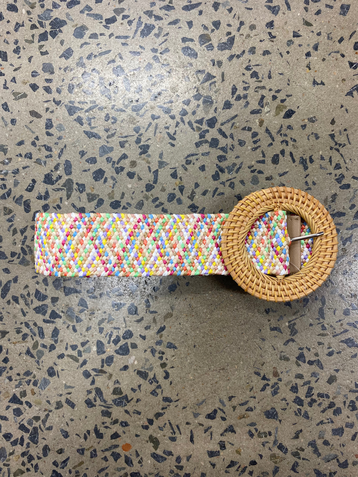 Boutique Belt - Rattan Buckle (Multicoloured)