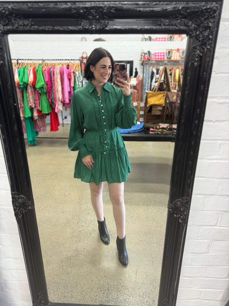 Georgie Dress - Emerald Green