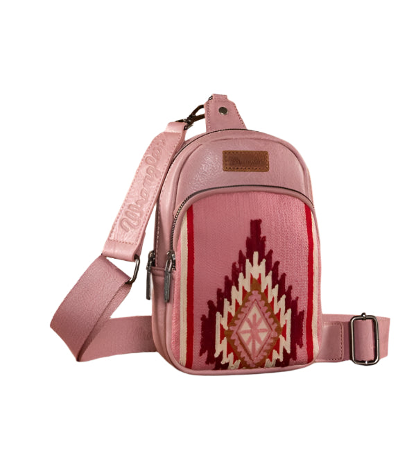 Wrangler Aztec Knitted Leather Crossbody - Hot Pink (WG174-210HPK)