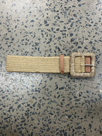 Boutique Belt - Square Rattan Buckle (Brown)