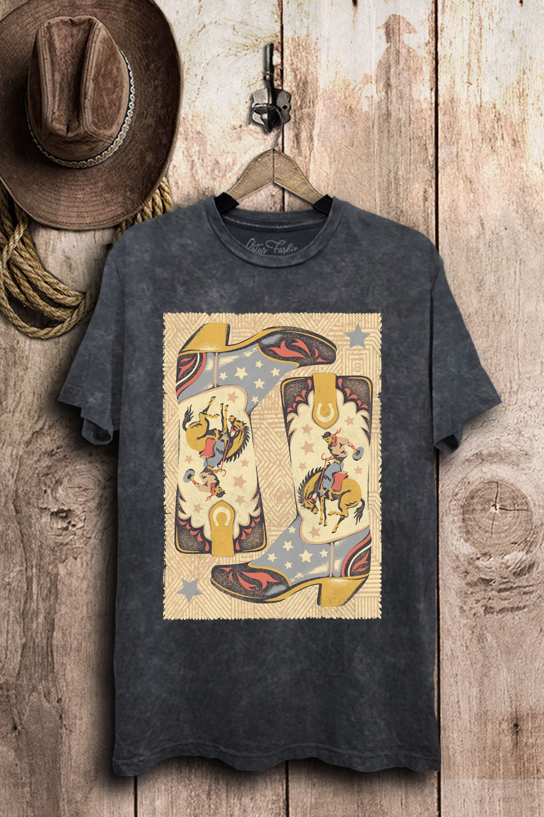 Western Boots Graphic Tee - Vintage Black