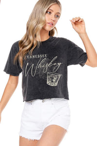 Tennessee Whiskey Crop Tee - Black