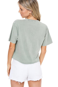 Wild West Elements Crop Tee - Olive