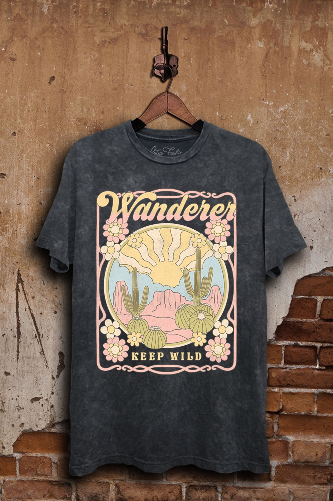 Wanderer Keep Wild Graphic Tee - Vintage Black