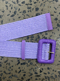 Boutique Belt - Straw Buckle (Purple)