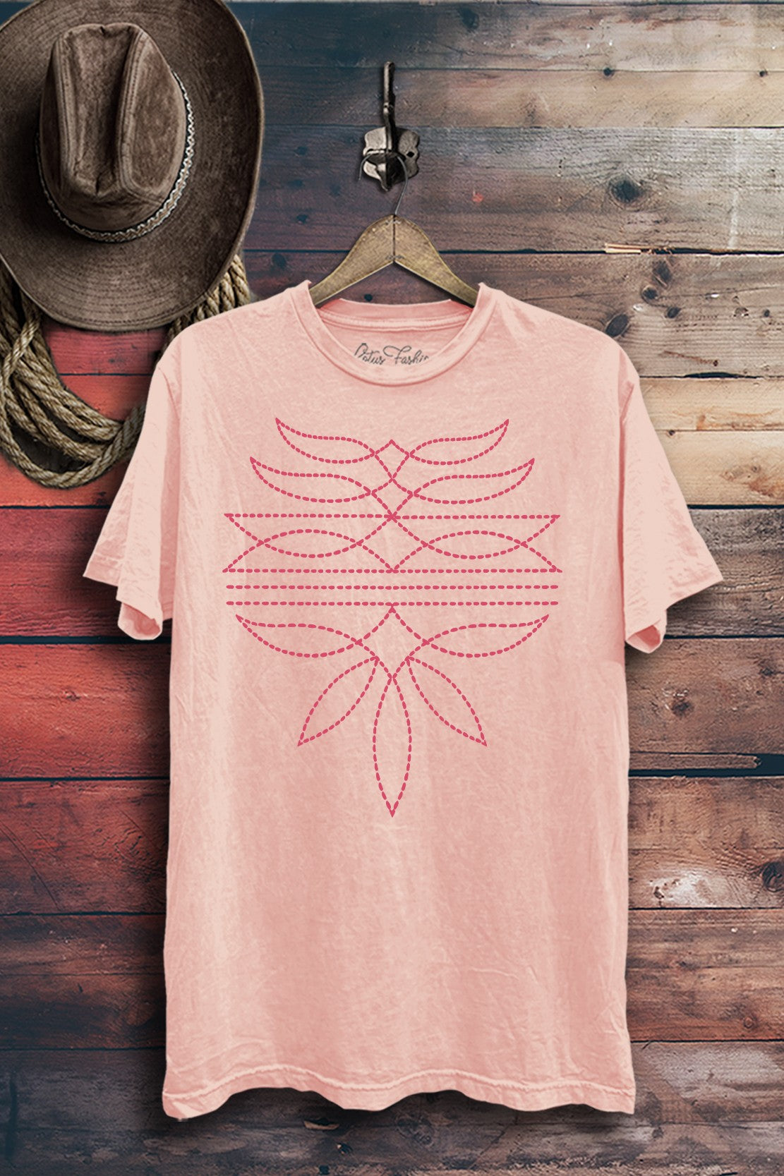 Western Stitch Graphic Tee - Pink