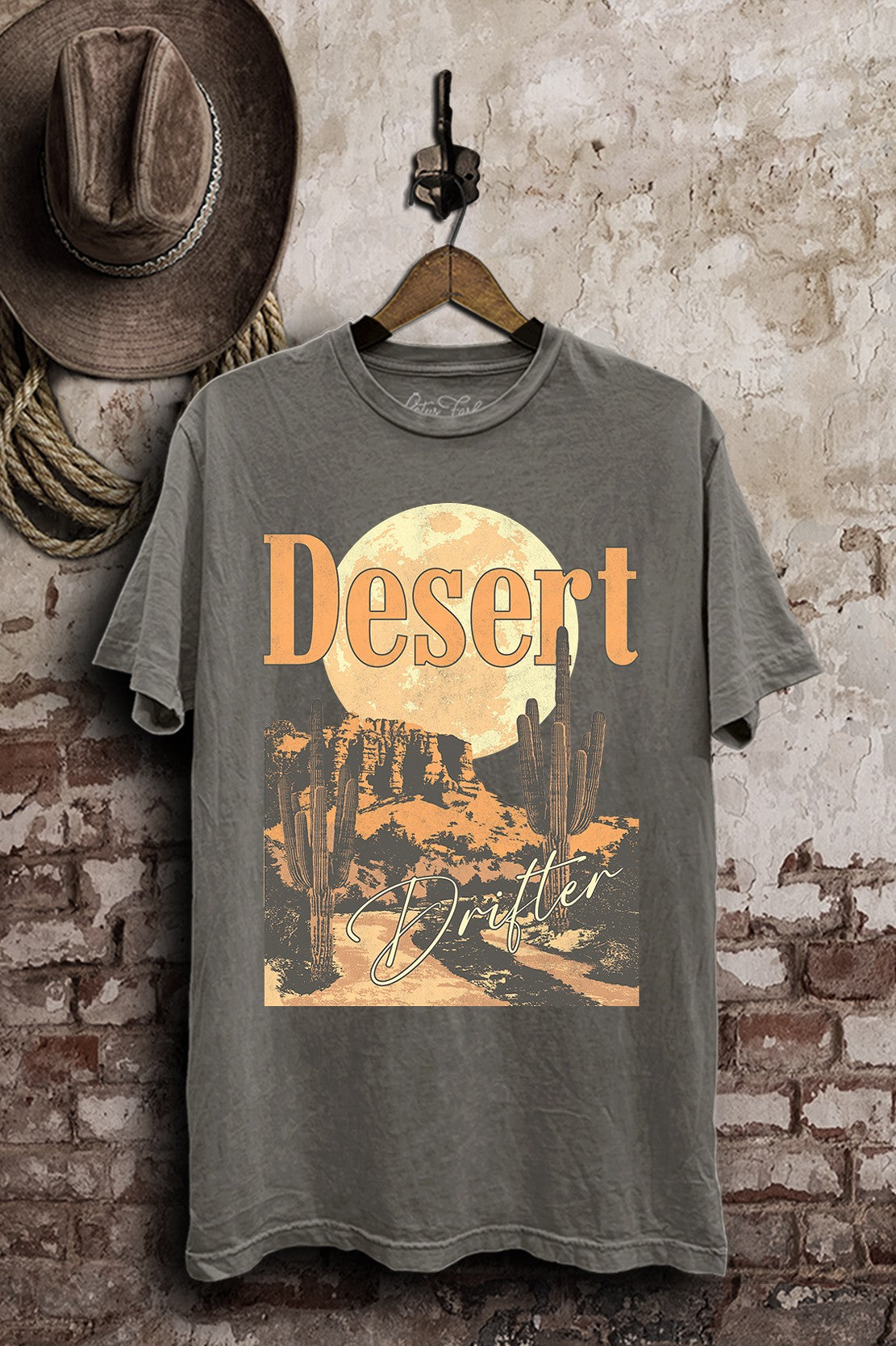 Desert Drifter Graphic Tee - Stone Grey