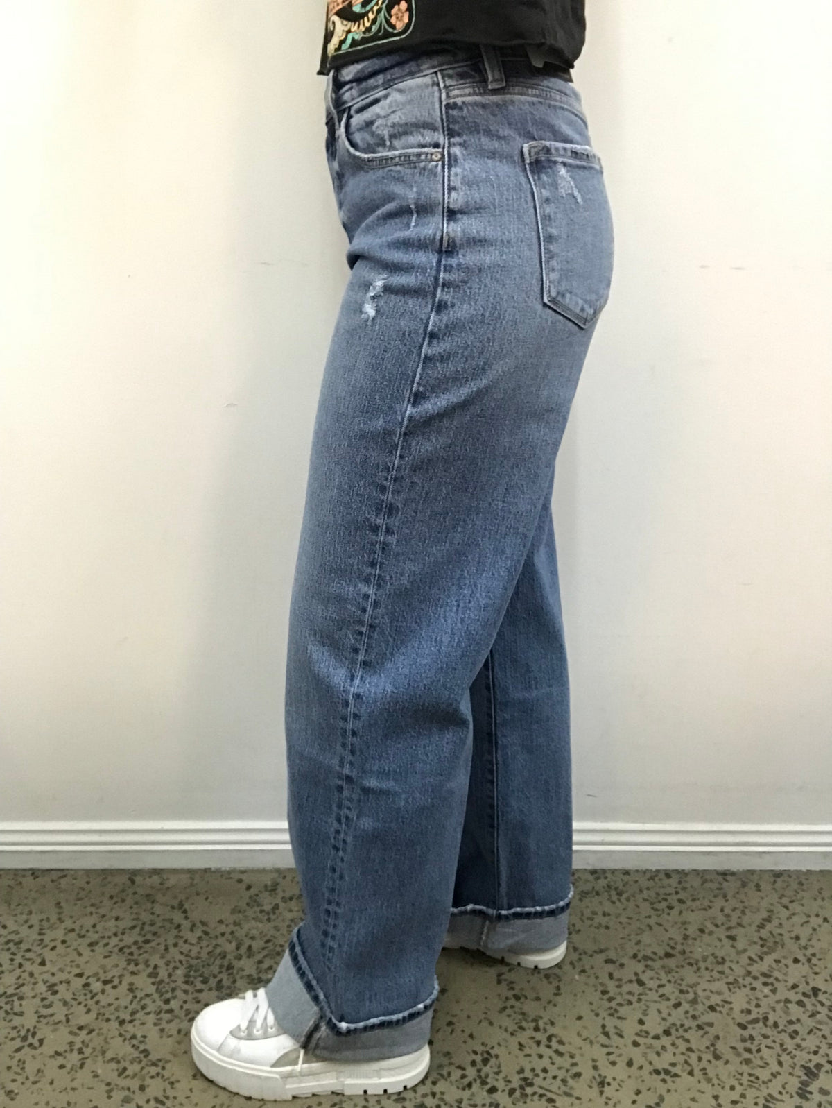 KanCan Jeans - Medium Wash Cuffed Wide Leg KC9389M