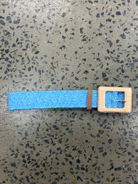 Boutique Belt - Straw Buckle (Blue)