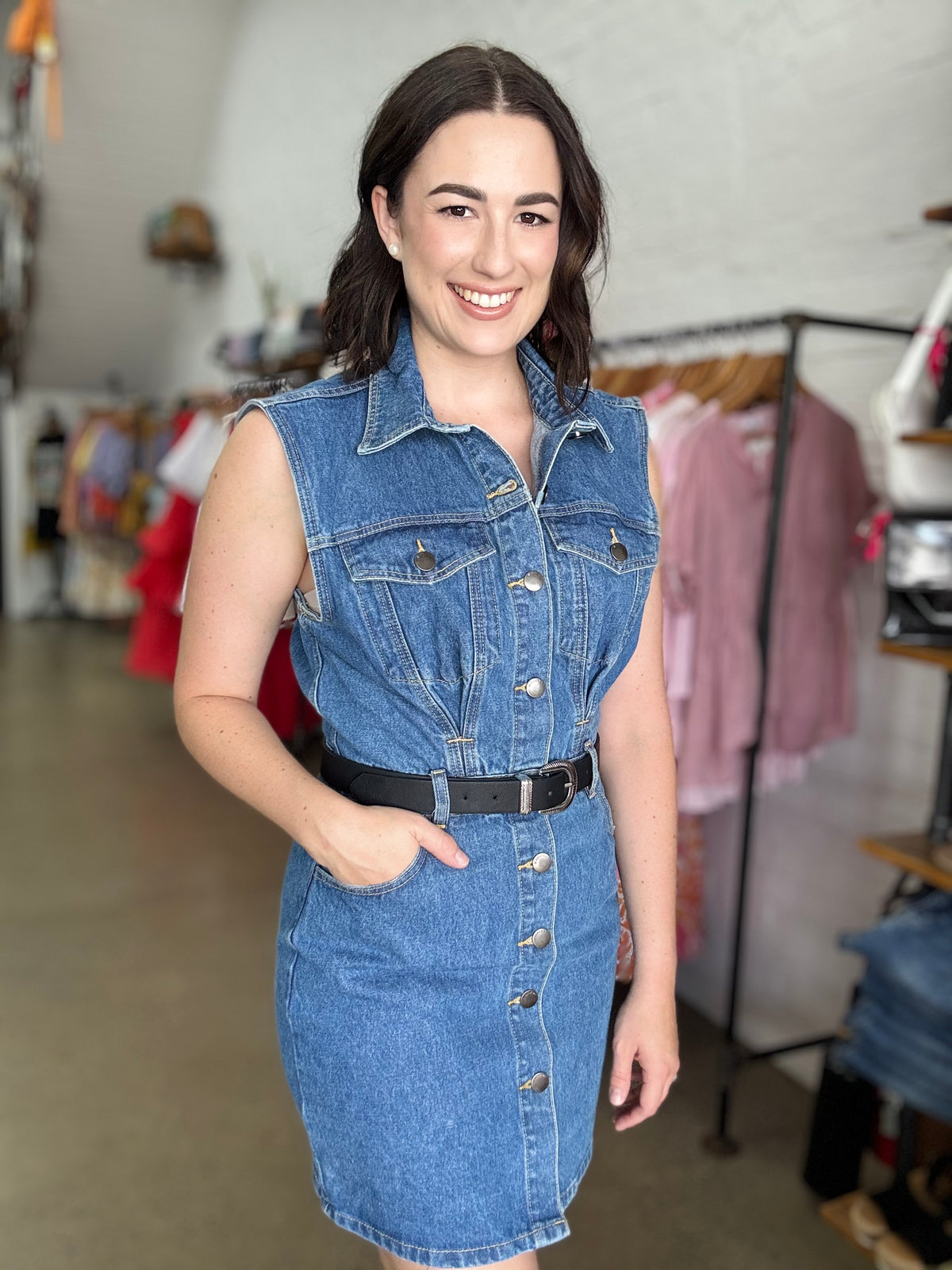 Kennedy Mini Dress - Blue Denim