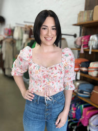 Addie Top - Pink Floral