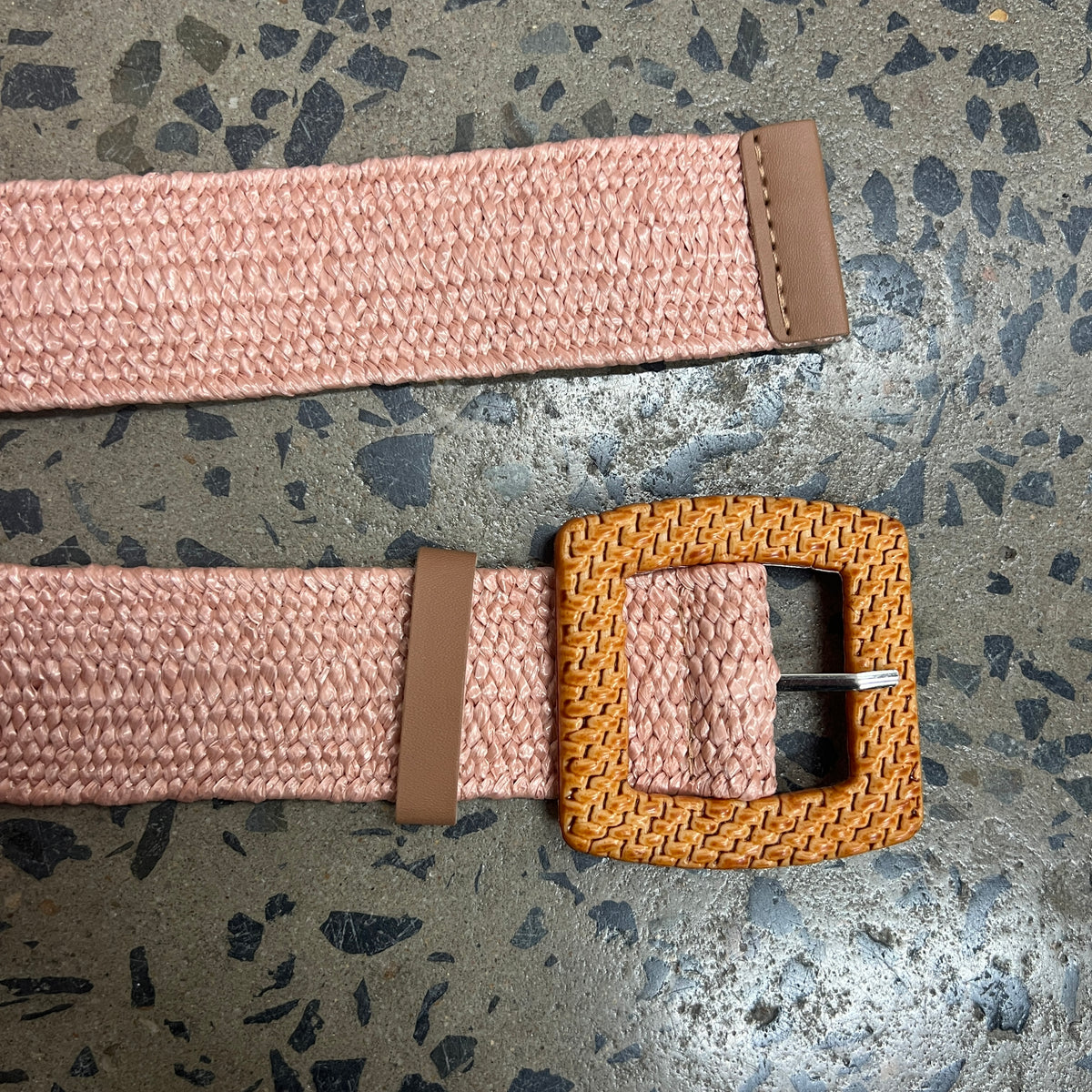 Boutique Belt - Basket Buckle (Blush)