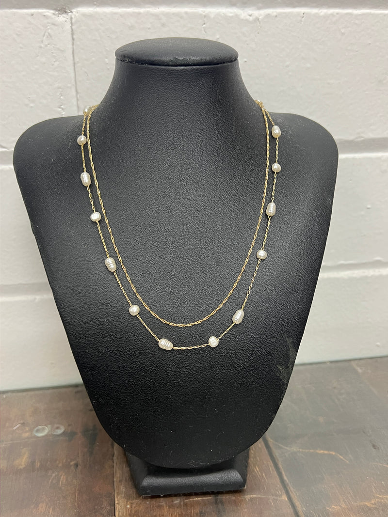 Layered Gold and Pearl - Necklace