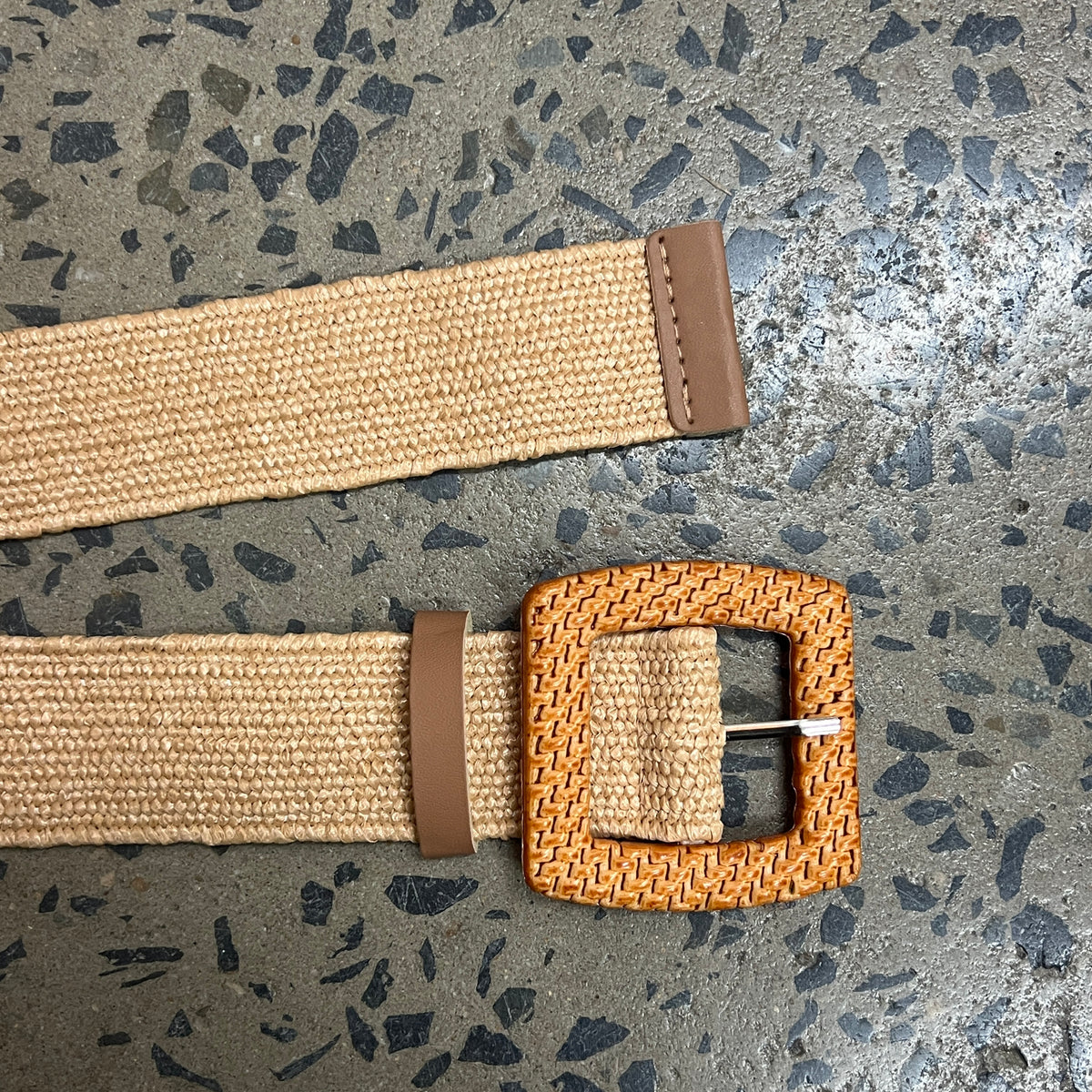 Boutique Belt - Basket Buckle (Tan)