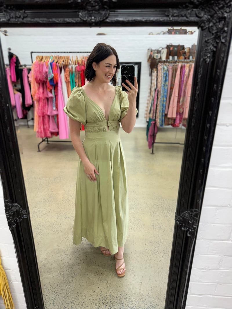 Gwenllian Dress - Olive