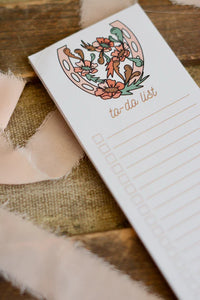 To-Do Notepad- Western Horseshoe Floral