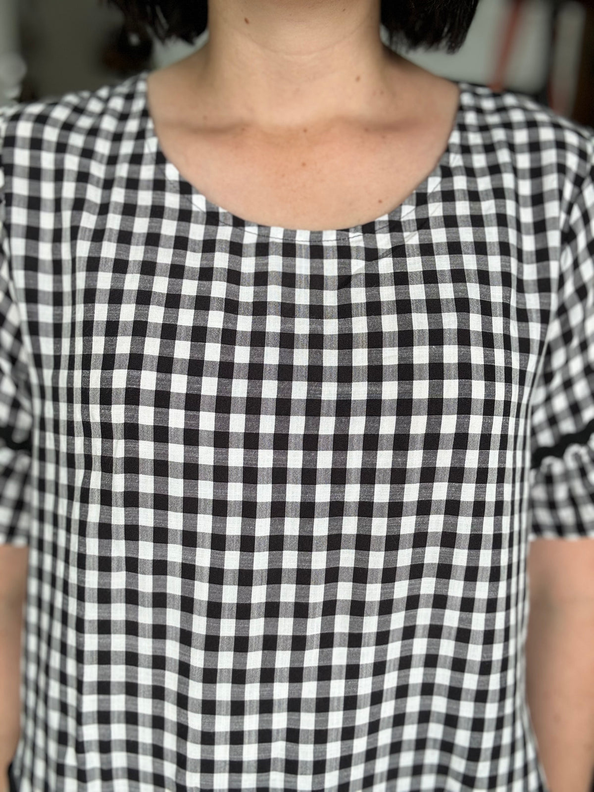 Tara Top - Black Gingham