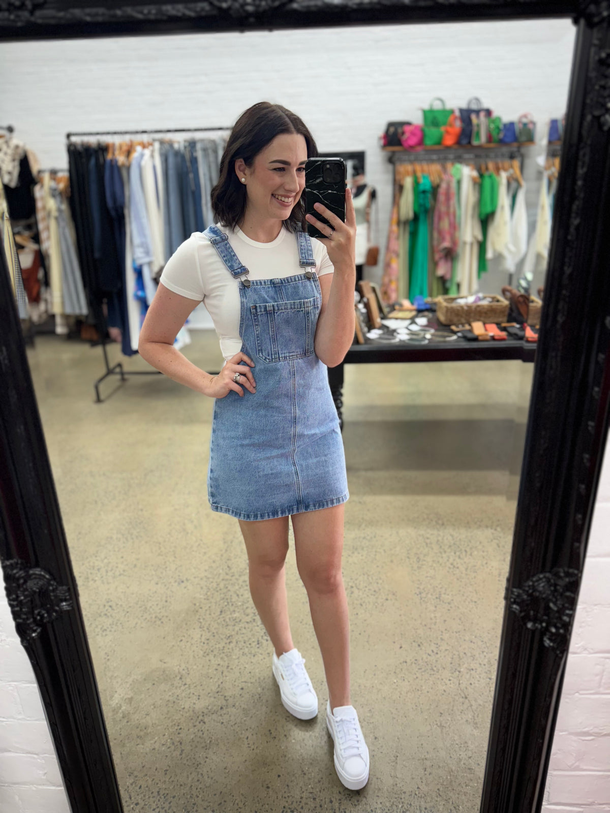 Vianna Pinafore -  Light Wash Denim