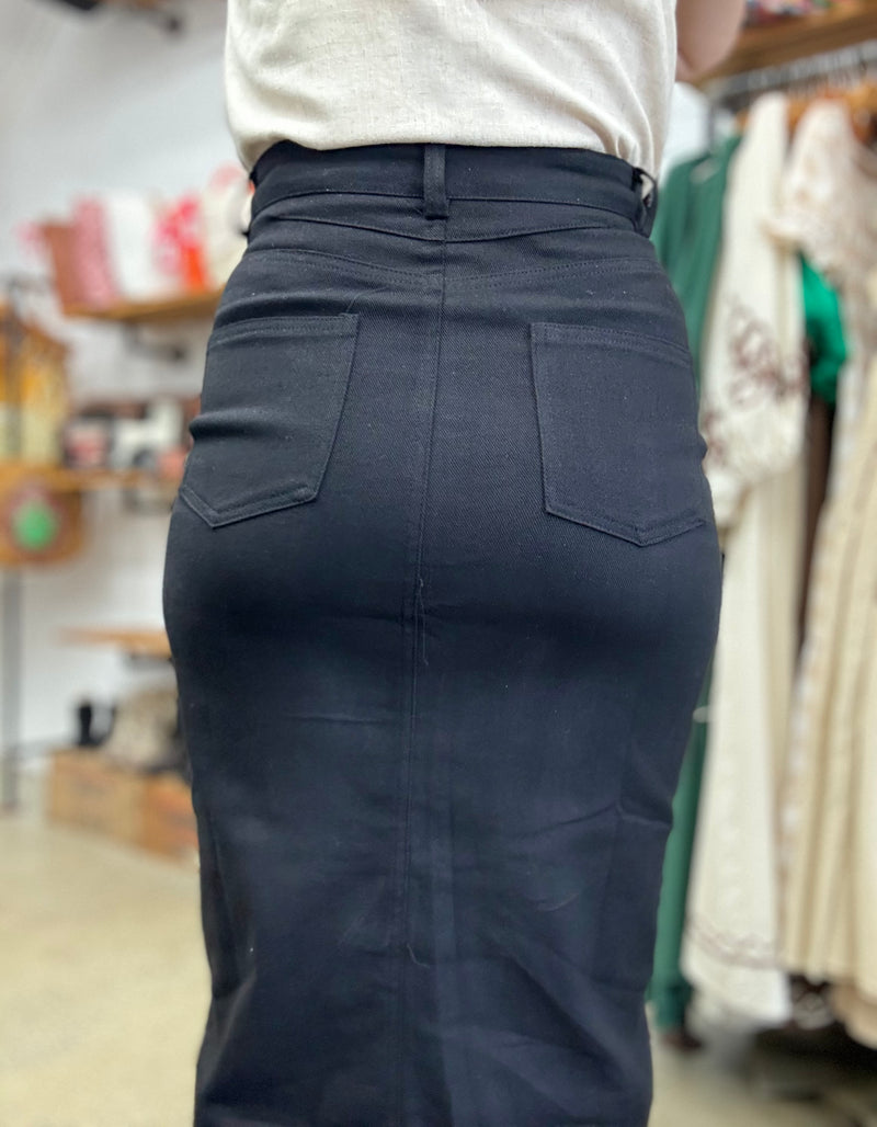 Eliza - Denim Skirt Black