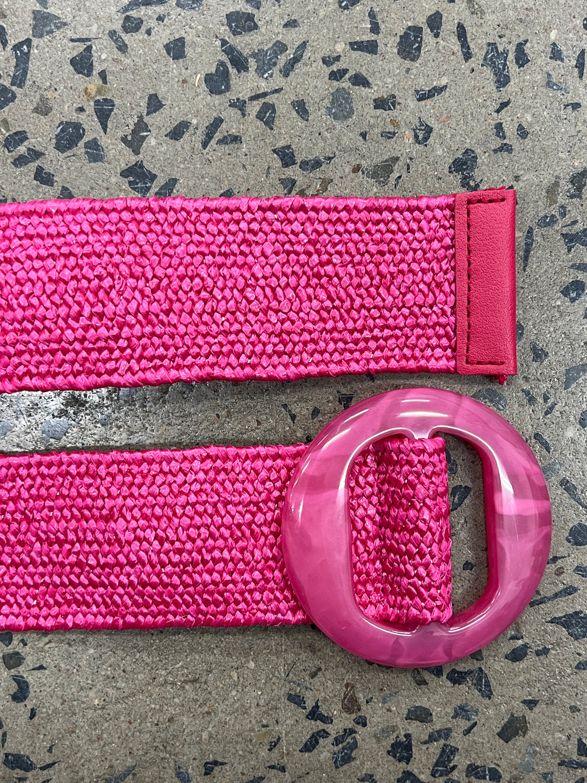 Boutique Belt - Round Resin Buckle (Pink)