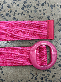 Boutique Belt - Round Resin Buckle (Pink)