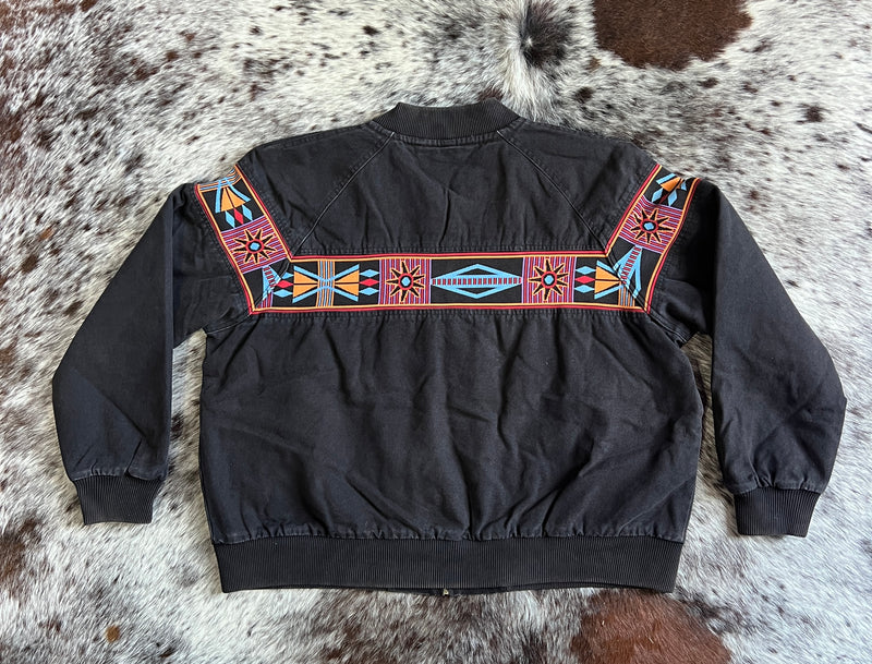 Canvas Bomber Jacket - Rodeo Legend (Black)