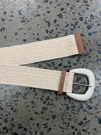 Boutique Belt - Semi Round Buckle (Beige)