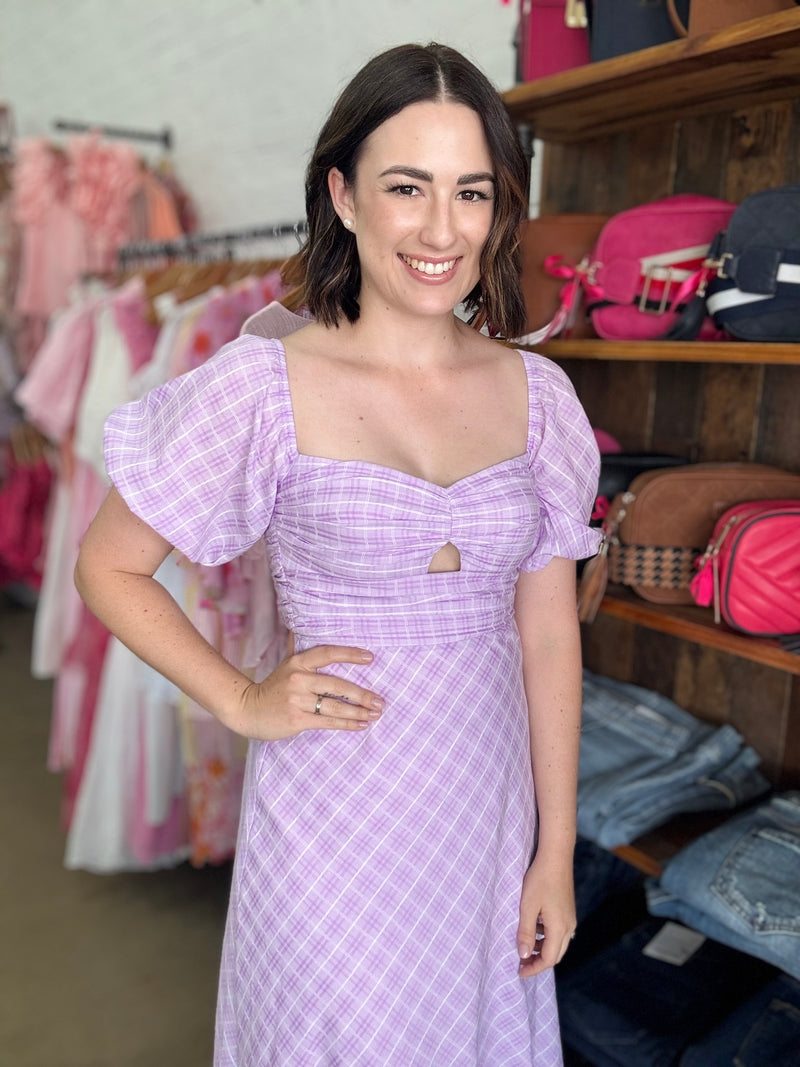 Maysie Dress - Lilac Check