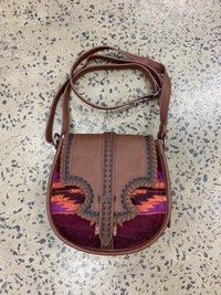 Sam Saddle Bag Leather & Aztec