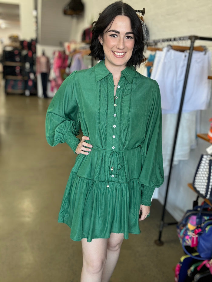 Georgie Dress - Emerald Green