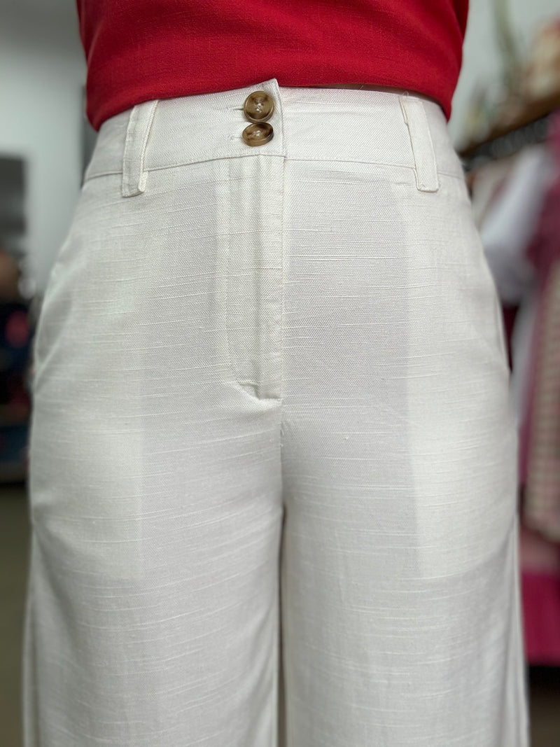 Katelyn Pants - White High Waisted