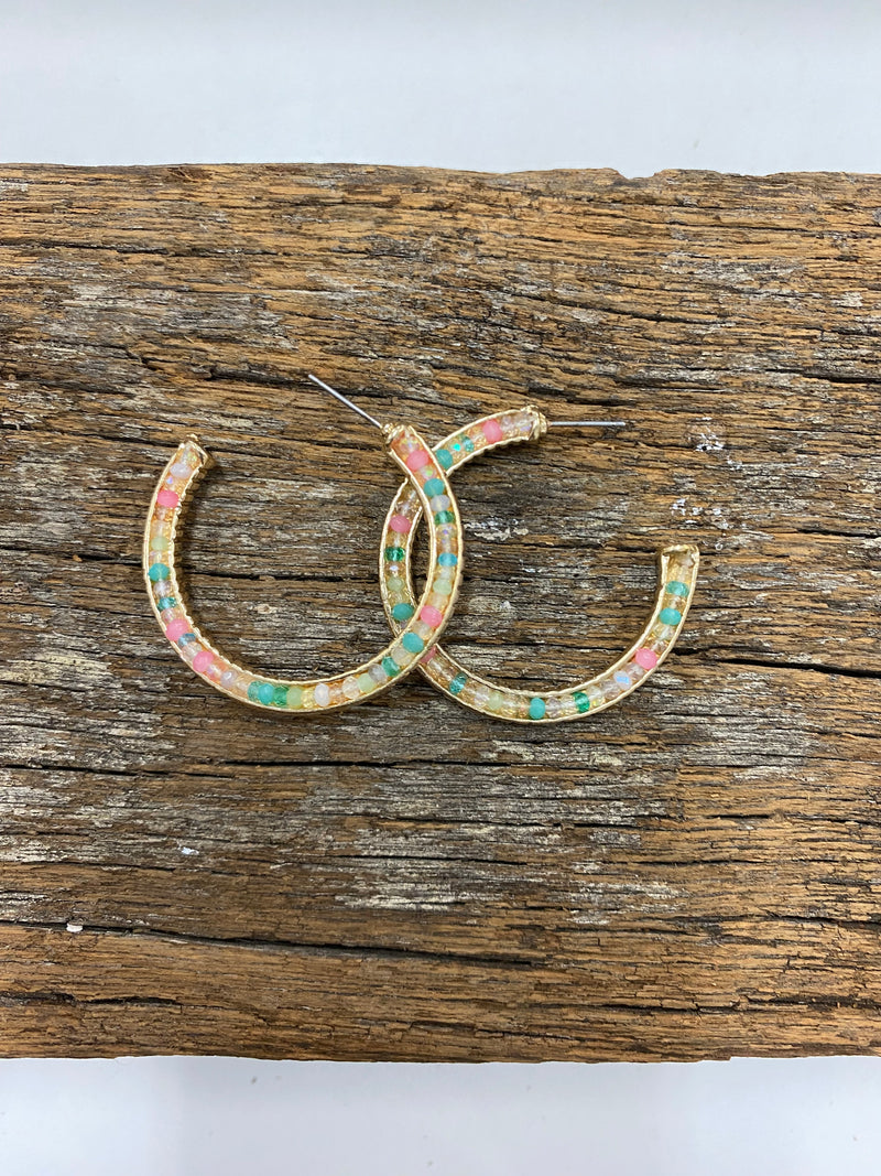 Earrings - Colourful Hoop