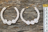 Earrings - Gold Pearl Large Hoop