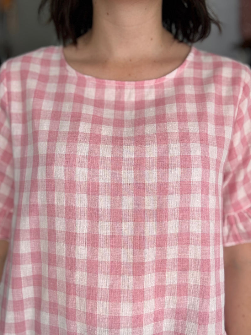 Maria Top - Pink Check