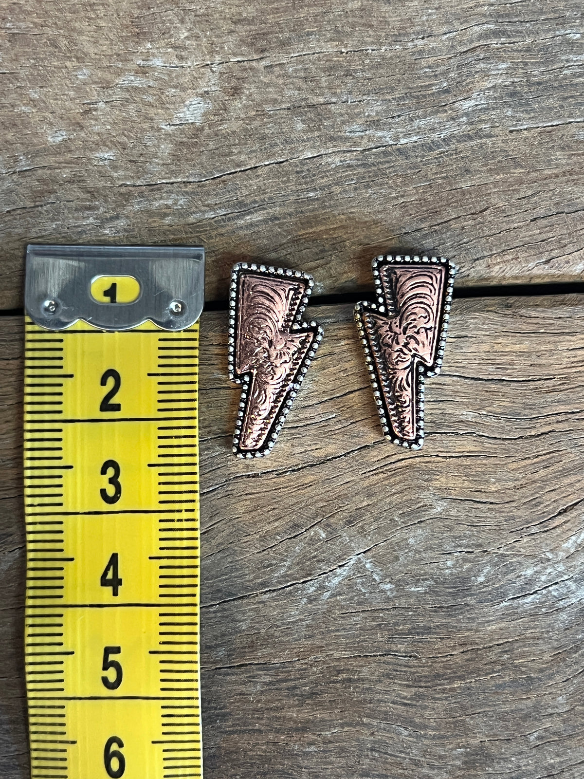 Cali - Copper Lightning Bolt Earrings