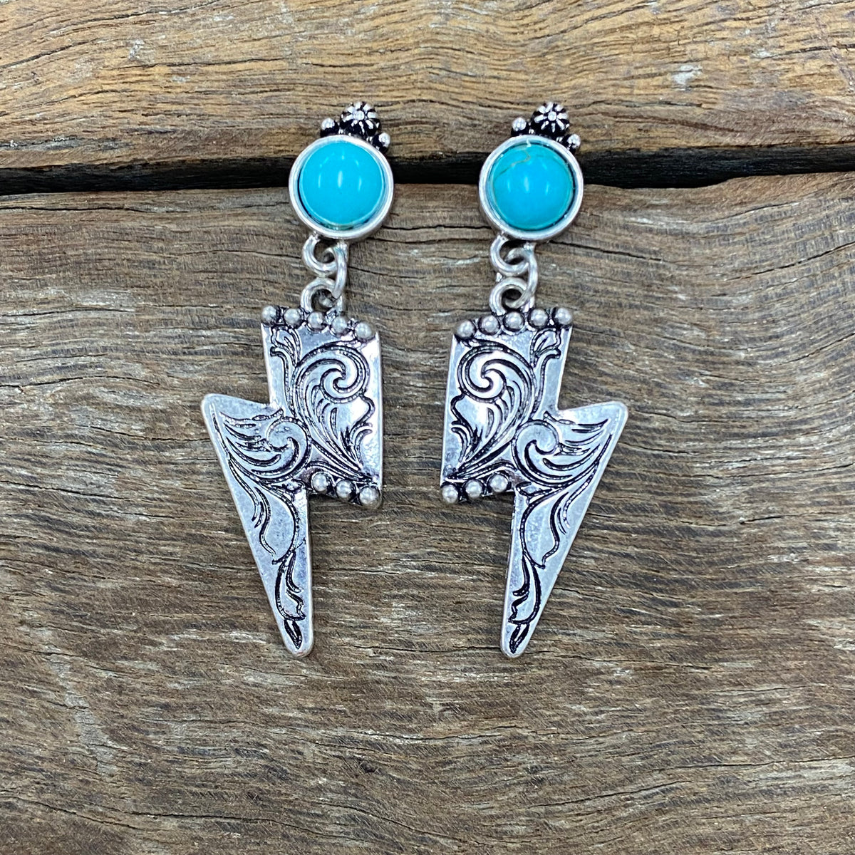 Lee - Lightning Bolt Turquoise Earring